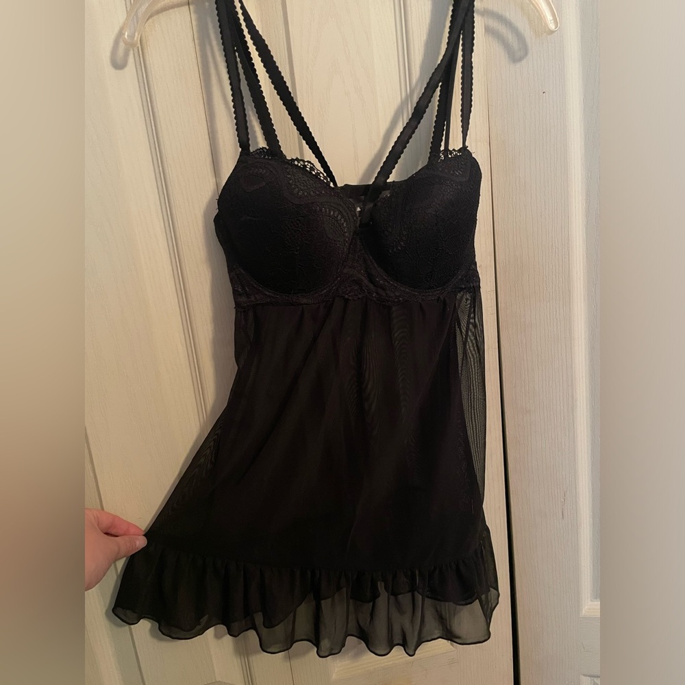 Black lace lingerie